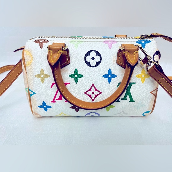 Louis Vuitton LV Handbag M92645 Mini Speedy White Monogram Multicolor -EXCELLENT - Picture 2 of 12